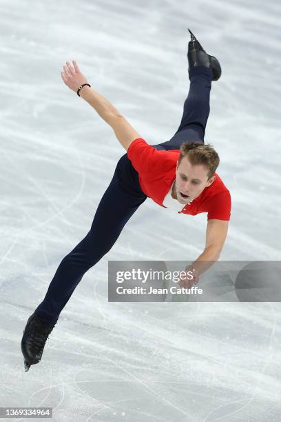 Michal Brezina of Team Czech Republic skates during the Men's Singles Skating Short Program on day four of the Beijing 2022 Winter Olympic Games at...