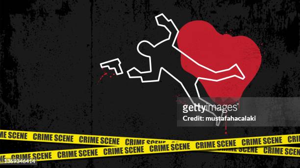 murder scene vector - killing stock illustrations