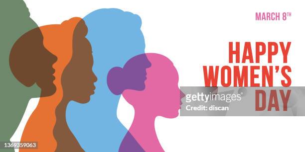 international women's day template for advertising, banners, leaflets and flyers. - 側影 幅插畫檔、美工圖案、卡通及圖標