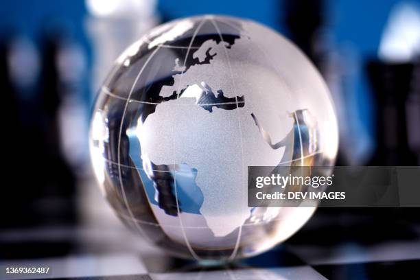 globe showing the world - glass map india stock pictures, royalty-free photos & images