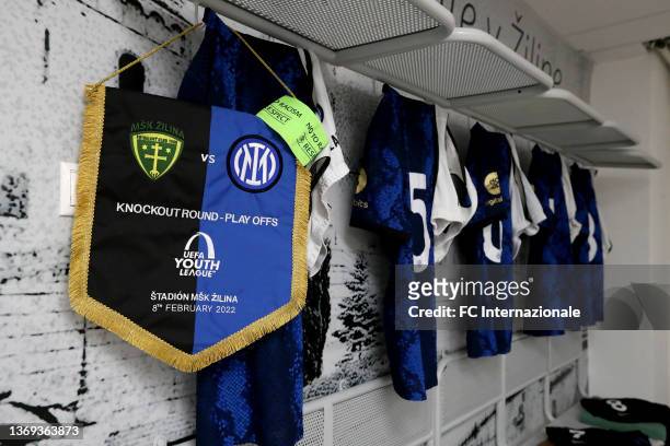 General view of the changing room during the UEFA Youth League Play-Offs match between MSK Zilina and FC Internazionale on February 08, 2022 in...