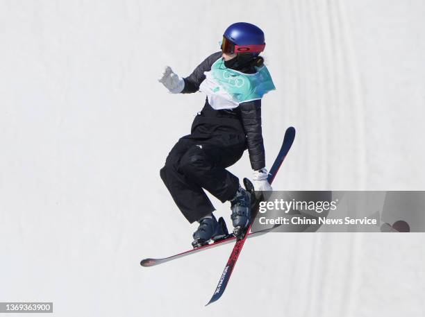 Ailing Eileen Gu of Team China performs a trick during the Women's Freestyle Skiing Freeski Big Air Final on Day 4 of the Beijing 2022 Winter Olympic...