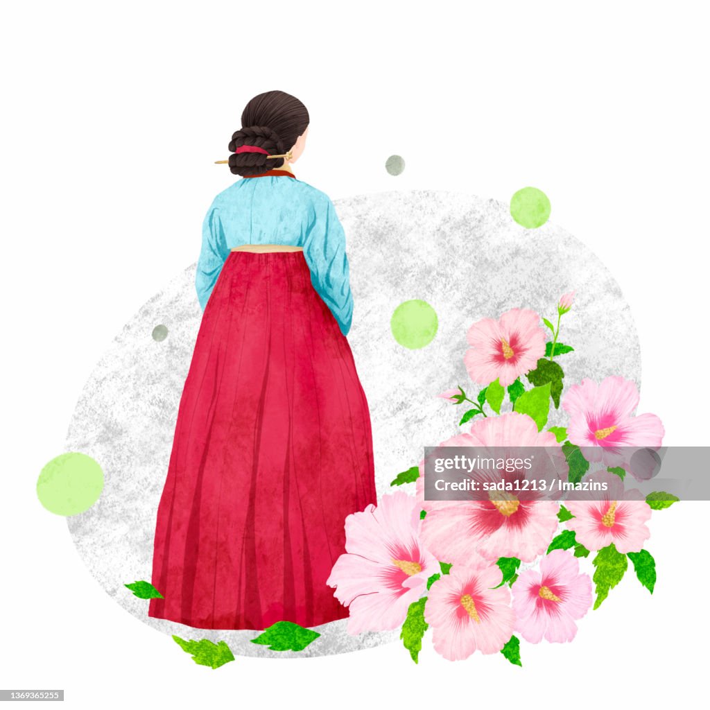 Korea, Hanbok, Hibiscus