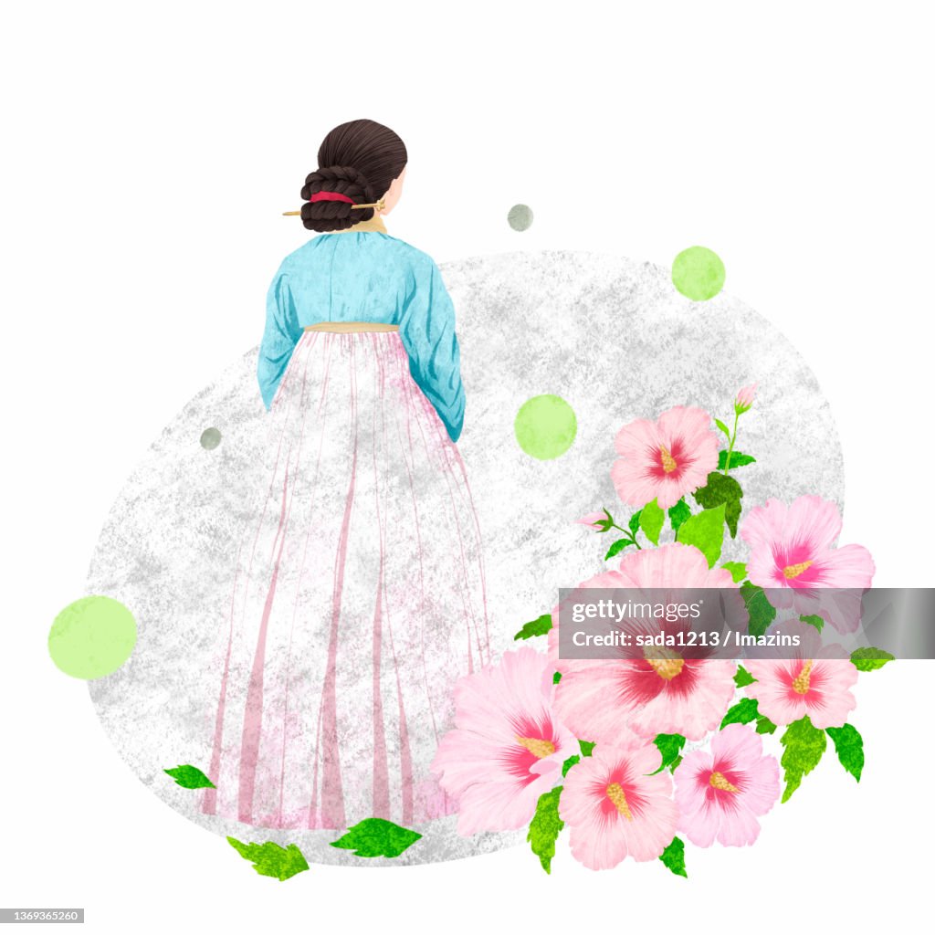 Korea, Hanbok, Hibiscus