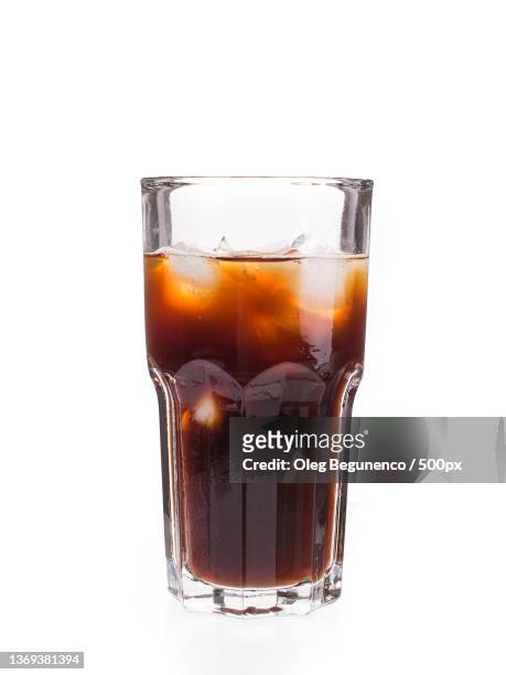 iced coffee,close-up of drink in glass against white background,moldova - coffee drink on white stock pictures, royalty-free photos & images