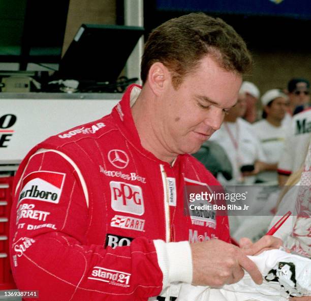 Driver Al Unser Jr. At California Speedway, September 26, 1997 in Fontana, California.