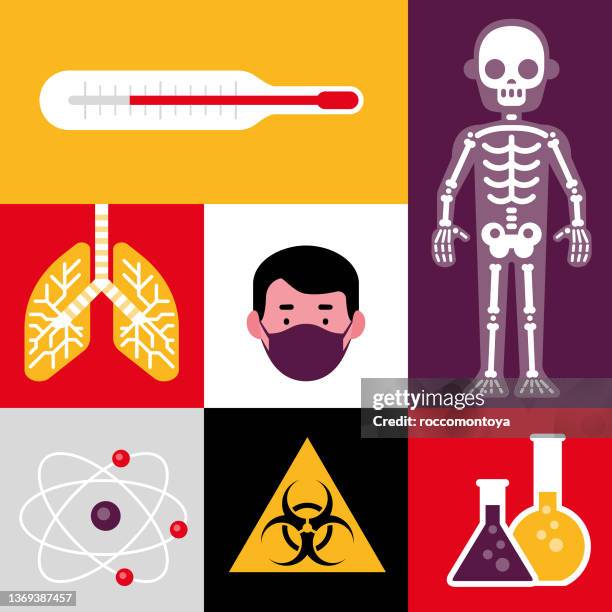 illustrations, cliparts, dessins animés et icônes de médecine et covid - researcher in lab with mask