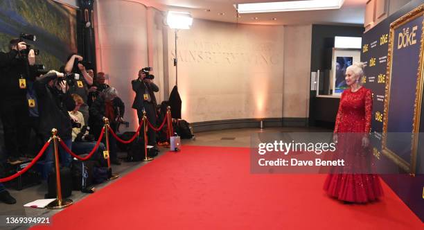 Dame Helen Mirren attends the UK Premiere of "The Duke" at The National Gallery on February 08, 2022 in London, England.