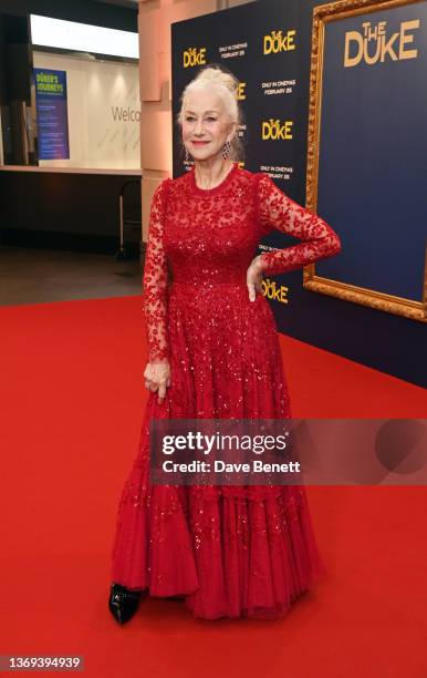 Dame Helen Mirren attends the UK Premiere of "The Duke" at The National Gallery on February 08, 2022 in London, England.