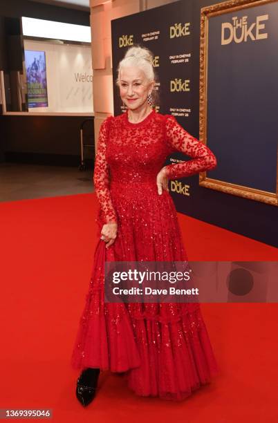 Dame Helen Mirren attends the UK Premiere of "The Duke" at The National Gallery on February 08, 2022 in London, England.