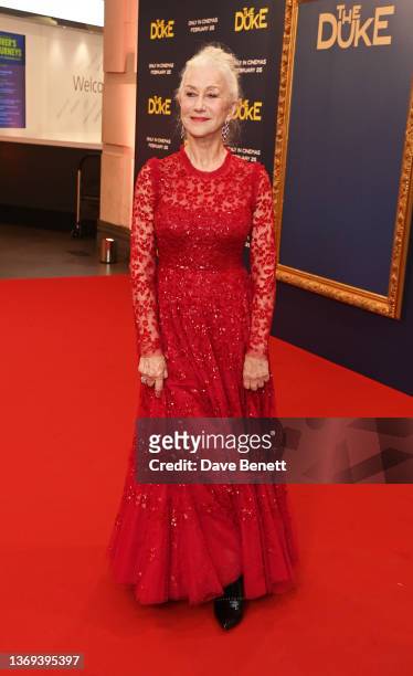 Dame Helen Mirren attends the UK Premiere of "The Duke" at The National Gallery on February 08, 2022 in London, England.