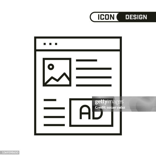 advertising line icon. single icon design. multi-use and editable thin line design. - bus shelter blank stock illustrations