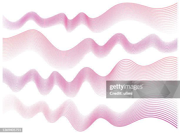 abstract curved lines - wave length stock illustrations