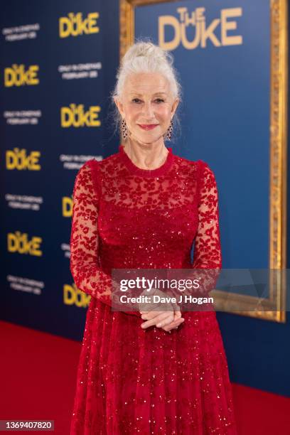 Helen Mirren attends the UK Premiere of "The Duke" at The National Gallery on February 08, 2022 in London, England.