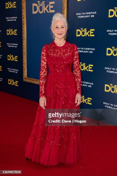 Helen Mirren attends the UK Premiere of "The Duke" at The National Gallery on February 08, 2022 in London, England.