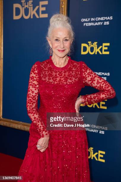 Helen Mirren attends the UK Premiere of "The Duke" at The National Gallery on February 08, 2022 in London, England.