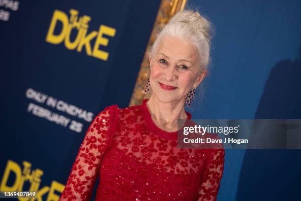 Helen Mirren attends the UK Premiere of "The Duke" at The National Gallery on February 08, 2022 in London, England.