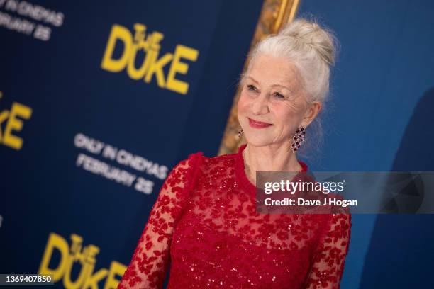 Helen Mirren attends the UK Premiere of "The Duke" at The National Gallery on February 08, 2022 in London, England.