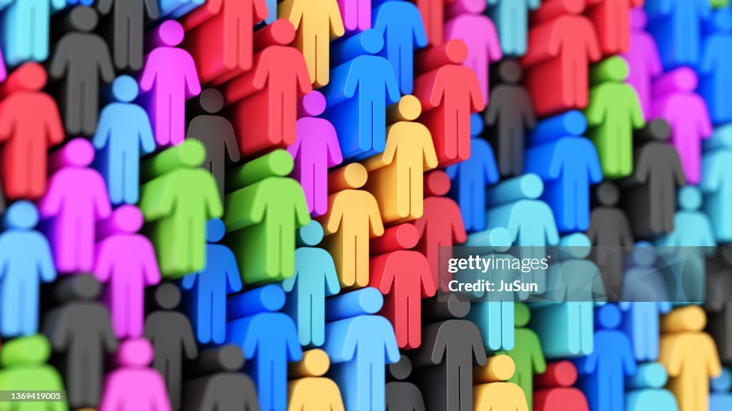 Group of people. Multicolor people's background. Teamwork and unity concept
