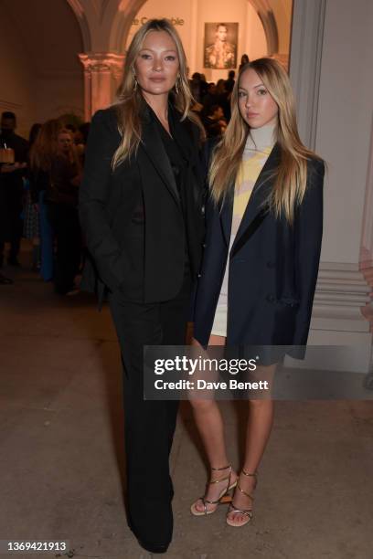 Kate Moss and Lila Moss attend 'The Fendi Set' book launch event at the Royal Academy of Arts on February 08, 2022 in London, England.