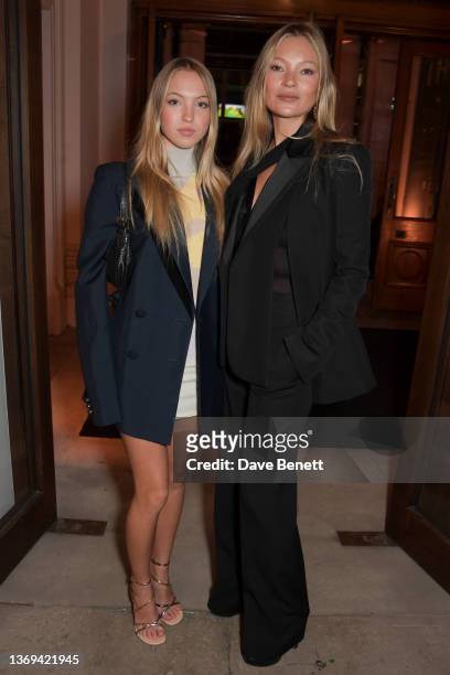 Lila Moss and Kate Moss attend 'The Fendi Set' book launch event at the Royal Academy of Arts on February 08, 2022 in London, England.