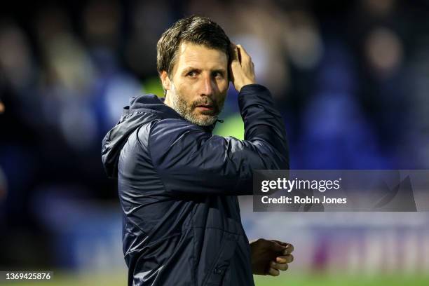 Head Coach Danny Cowley of Portsmouth FC before the Sky Bet League One match between Portsmouth and Burton Albion at Fratton Park on February 08,...