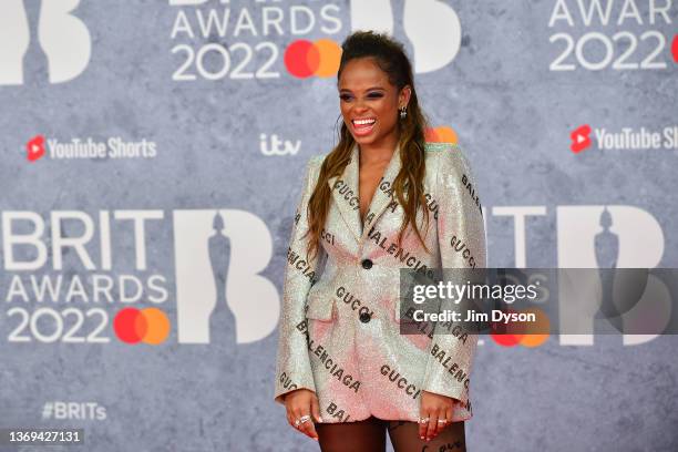 Fleur East attends The BRIT Awards 2022 at The O2 Arena on February 08, 2022 in London, England.