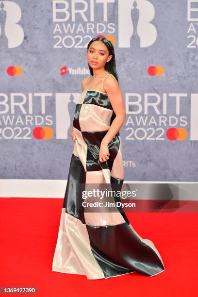 Griff attends The BRIT Awards 2022 at The O2 Arena on February 08, 2022 in London, England.