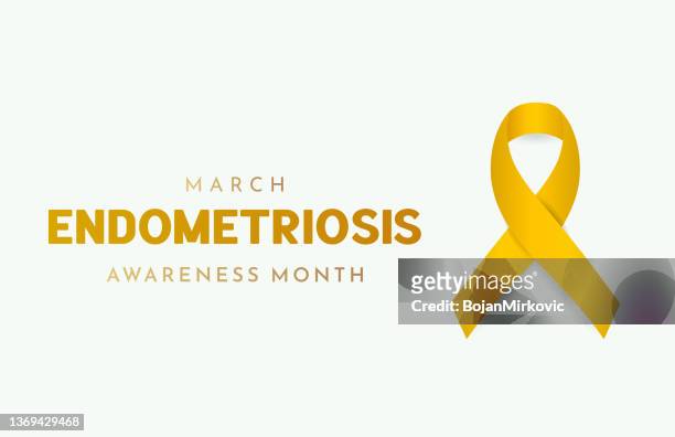 endometriosis awareness month card. vector - yellow ribbon stock illustrations