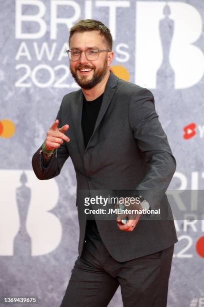 Iain Stirling attends The BRIT Awards 2022 at The O2 Arena on February 08, 2022 in London, England.