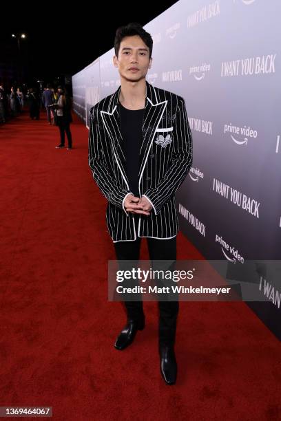 Manny Jacinto attends the Los Angeles premiere of Amazon Prime's "I Want You Back" at ROW DTLA on February 08, 2022 in Los Angeles, California.