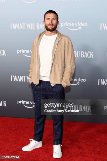 Scott Eastwood attends the Los Angeles premiere of Amazon Prime's "I Want You Back" at ROW DTLA on February 08, 2022 in Los Angeles, California.