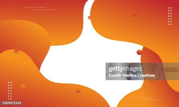 gardient orange abstract fluid shape background - powerpoint template background stock illustrations
