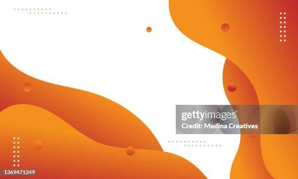 gardient orange abstract fluid shape background - powerpoint template background stock illustrations