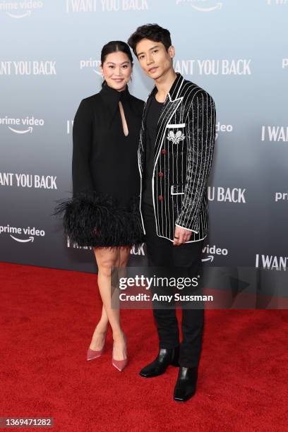 Dianne Doan and Manny Jacinto attend the Los Angeles premiere of Amazon Prime's "I Want You Back" at ROW DTLA on February 08, 2022 in Los Angeles,...