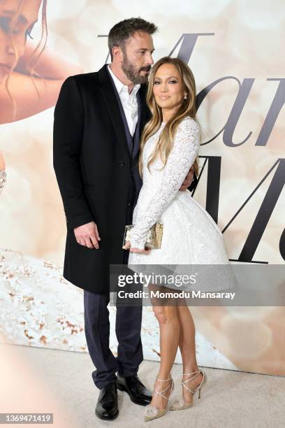 Ben Affleck and Jennifer Lopez attend the Los Angeles Special Screening of "Marry Me" on February 08, 2022 in Los Angeles, California.