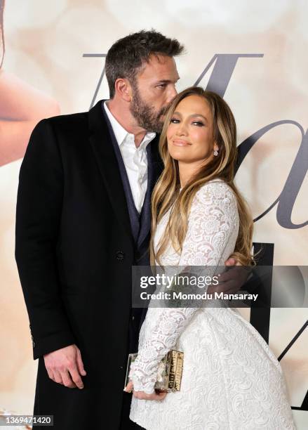 Ben Affleck and Jennifer Lopez attend the Los Angeles Special Screening of "Marry Me" on February 08, 2022 in Los Angeles, California.