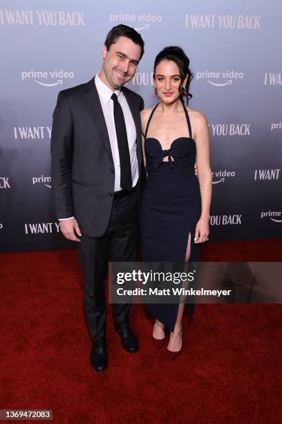 Ben Shattuck and Jenny Slate attend the Los Angeles premiere of Amazon Prime's "I Want You Back" at ROW DTLA on February 08, 2022 in Los Angeles,...