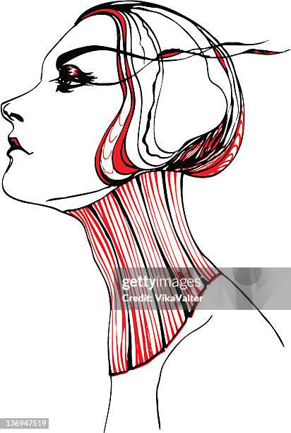 graceful - art deco woman stock illustrations