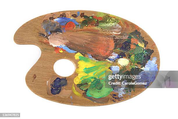 artists pallette - palet stockfoto's en -beelden