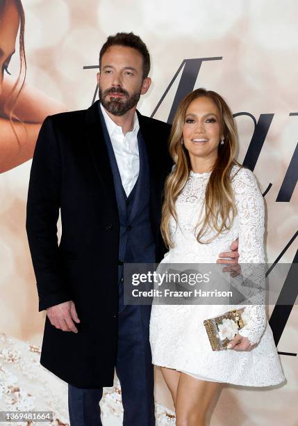 Ben Affleck and Jennifer Lopez attend the Los Angeles Special Screening of "Marry Me" on February 08, 2022 in Los Angeles, California.