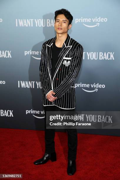 Manny Jacinto attends the Los Angeles premiere of Amazon Prime's "I Want You Back" at ROW DTLA on February 08, 2022 in Los Angeles, California.