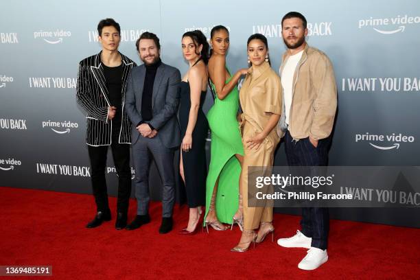 Manny Jacinto, Charlie Day, Jenny Slate, Clark Backo, Gina Rodriguez, and Scott Eastwood attend the Los Angeles premiere of Amazon Prime's "I Want...
