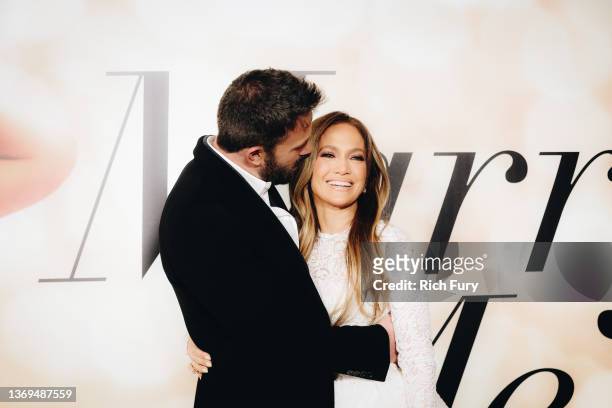 Ben Affleck and Jennifer Lopez attend the Los Angeles special screening of "Marry Me" on February 08, 2022 in Los Angeles, California.