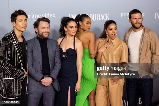 Manny Jacinto, Charlie Day, Jenny Slate, Clark Backo, Gina Rodriguez, and Scott Eastwood attend the Los Angeles premiere of Amazon Prime's 'I Want...