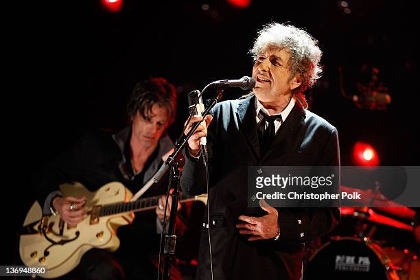 Musician Bob Dylan performs onstage during the 17th Annual Critics' Choice Movie Awards held at The Hollywood Palladium on January 12, 2012 in Los...
