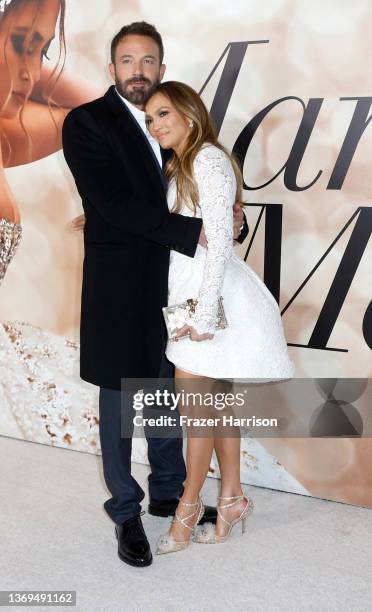 Ben Affleck and Jennifer Lopez attend the Los Angeles Special Screening Of "Marry Me" on February 08, 2022 in Los Angeles, California.