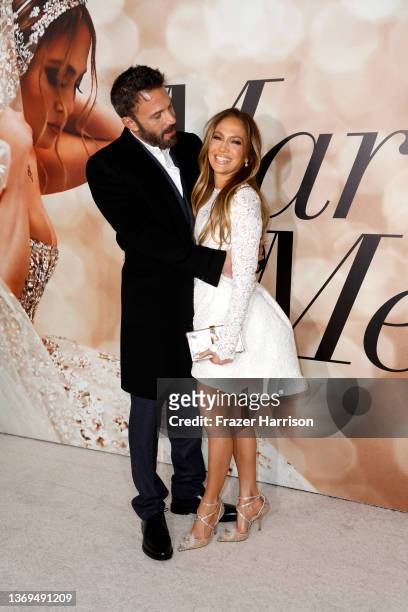 Ben Affleck and Jennifer Lopez attend the Los Angeles Special Screening Of "Marry Me" on February 08, 2022 in Los Angeles, California.