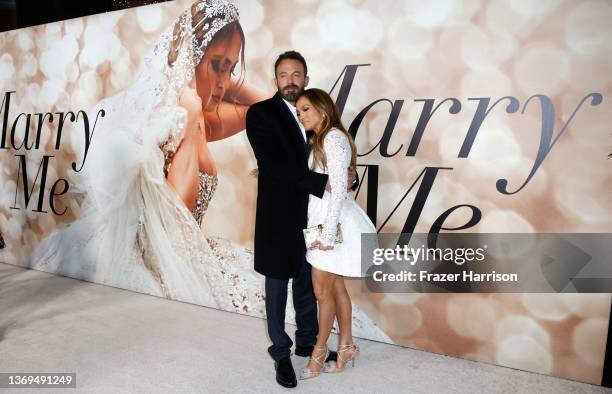 Ben Affleck and Jennifer Lopez attend the Los Angeles Special Screening Of "Marry Me" on February 08, 2022 in Los Angeles, California.