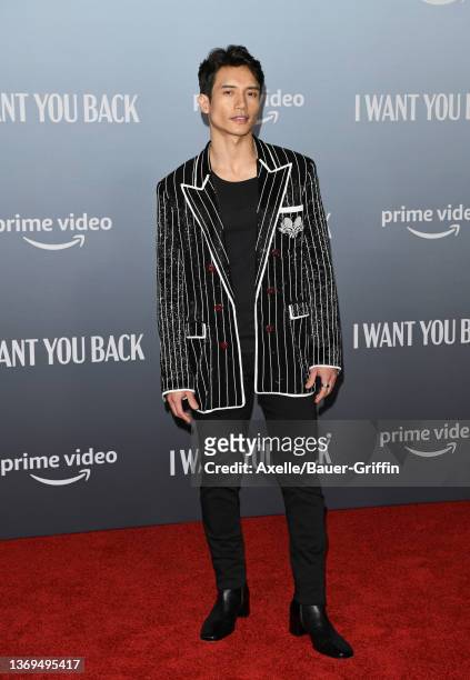 Manny Jacinto attends the Los Angeles Premiere of Amazon Prime's "I Want You Back" at ROW DTLA on February 08, 2022 in Los Angeles, California.